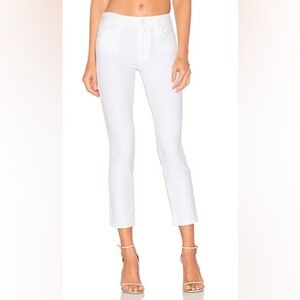 MOTHER The Insider Crop Jeans White Cotton Denim Size 24